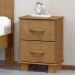 Mesa de Cabeceira Madeira Maciça 2 Gavetas 42 cm 1137 Freijo Milani Store