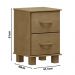 Mesa de Cabeceira Madeira Maciça 2 Gavetas 42 cm 1137 Freijo Milani Store