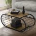Mesa de Centro Industrial 90 cm LI039 Freijo Preto Fosco KPB