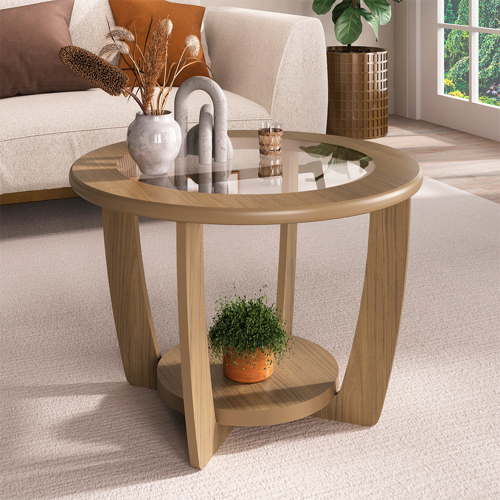 Mesa de Centro MDF 60 cm Sala de Estar 4575 Carvalho ARLY