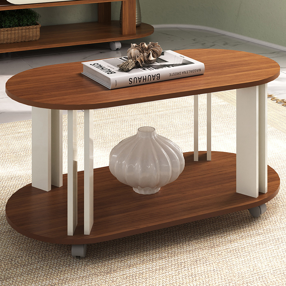 Mesa de Centro MDF Sala de Estar 91 cm 4619 Cedro Off White ARLY