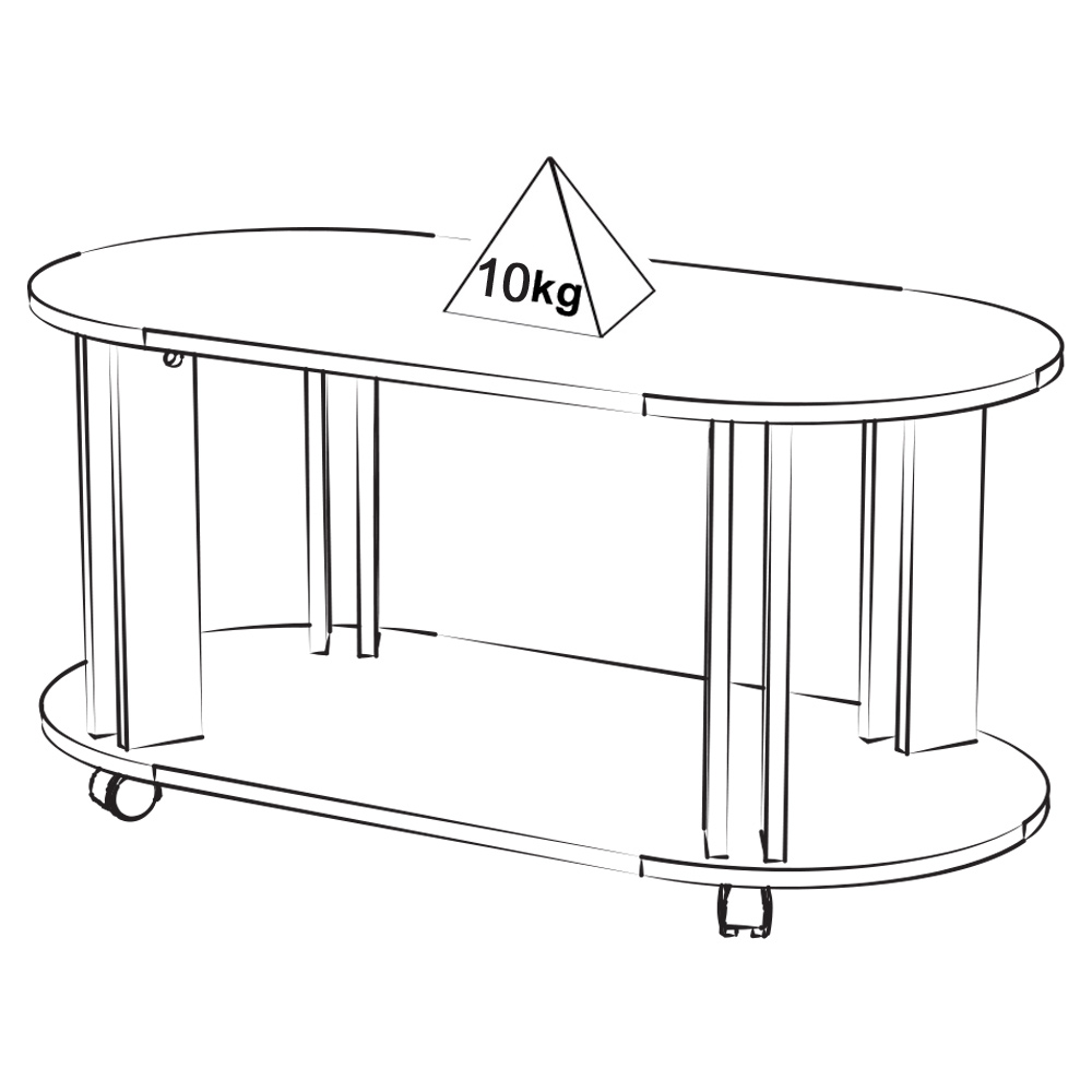 Mesa de Centro MDF Sala de Estar 91 cm 4619 Cedro Off White ARLY