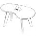 Mesa de Centro MDF Tampo Curvo 91 cm 4604 Off White ARLY