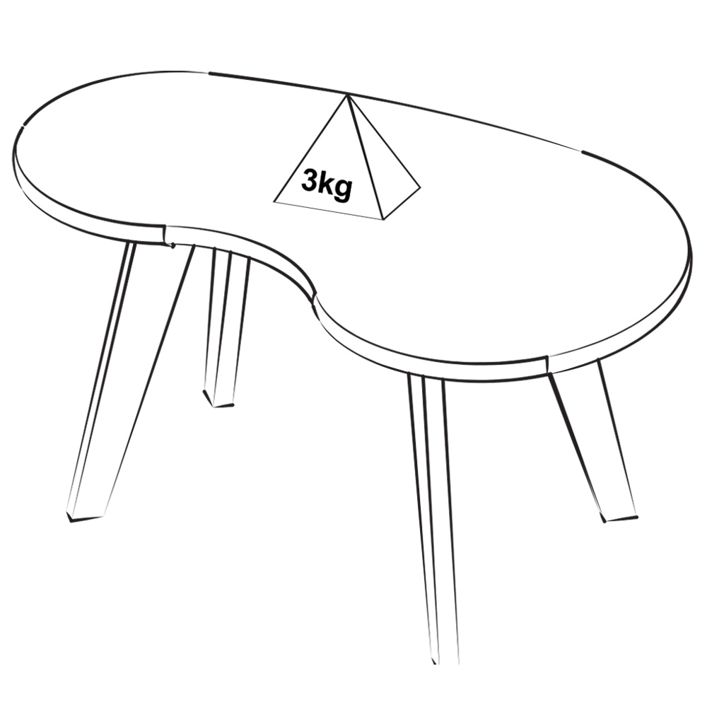 Mesa de Centro MDF Tampo Curvo 91 cm 4604 Off White ARLY