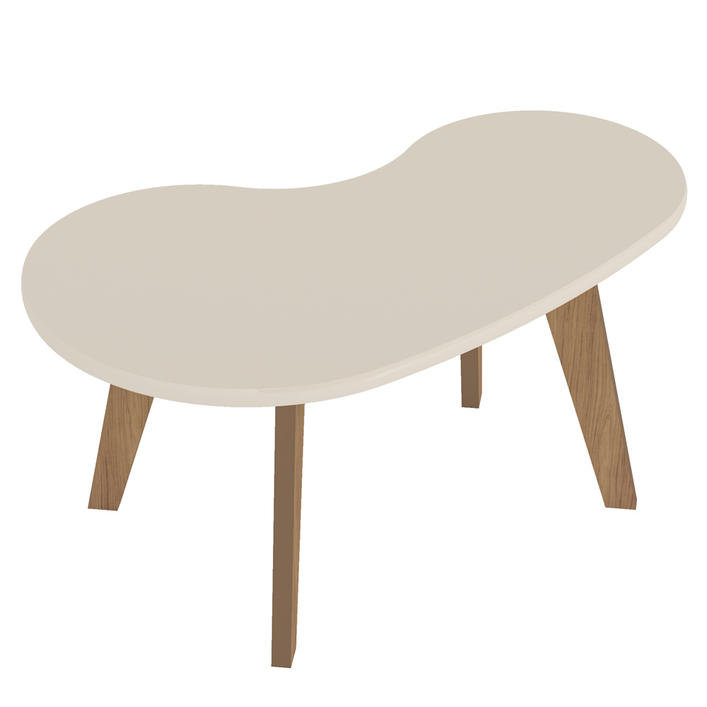 Mesa de Centro MDF Tampo Curvo 91 cm 4604 Off White ARLY