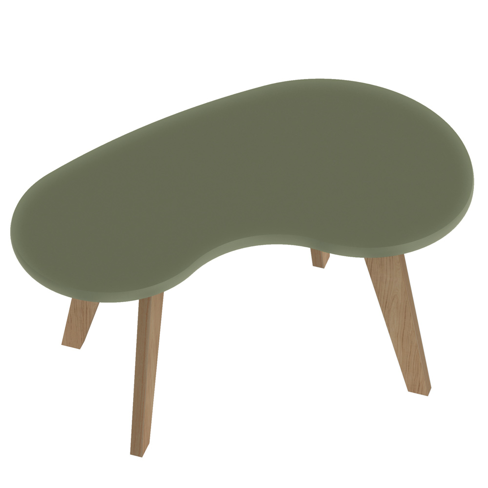 Mesa de Centro MDF Tampo Curvo 91 cm 4715 Menta ARLY
