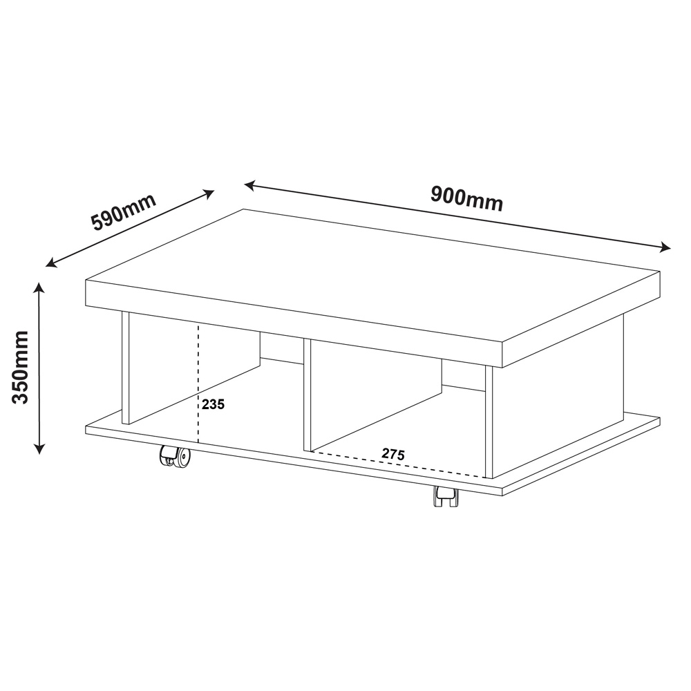 Mesa de Centro Para Sala 90 cm 4632 Cinamomo ARLY