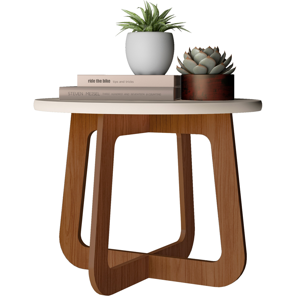 Mesa de Centro Para Sala de Estar 59 cm 4498 Off White Cedro ARLY