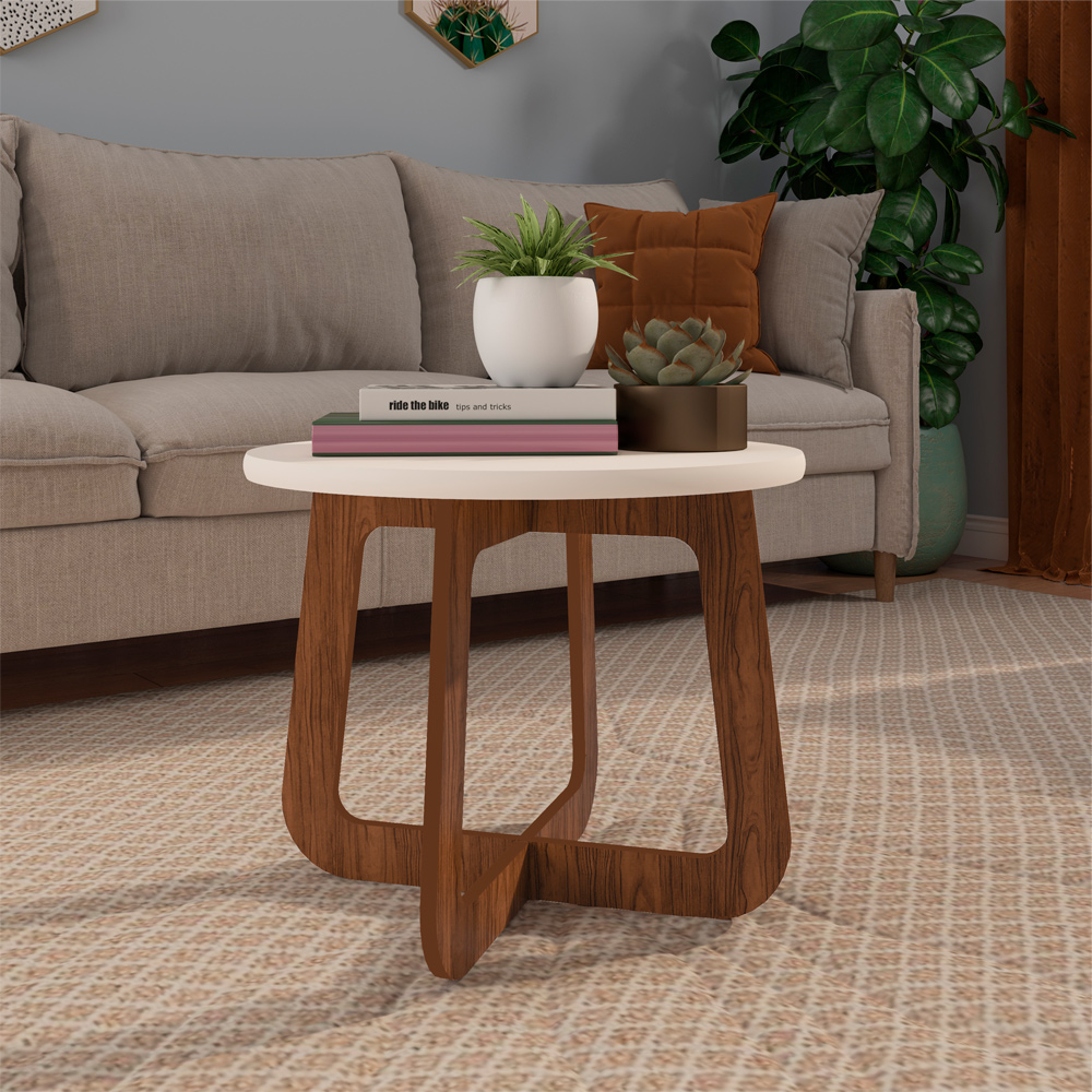 Mesa de Centro Para Sala de Estar 59 cm 4498 Off White Cedro ARLY