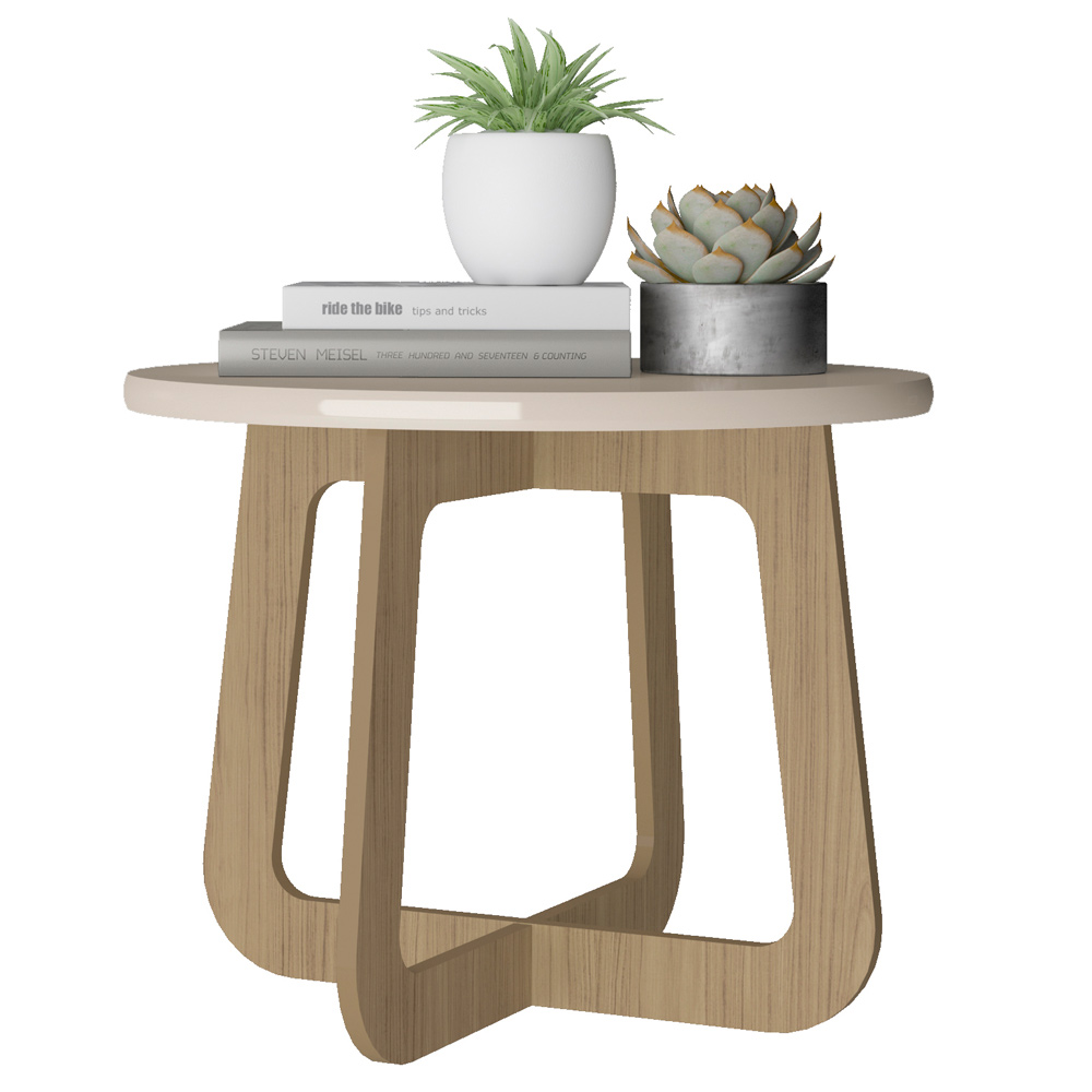 Mesa de Centro Para Sala de Estar 59 cm 4551 Off White Carvalho ARLY
