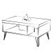 Mesa de Centro Sala de Estar 91 cm 4215 Carvalho ARLY