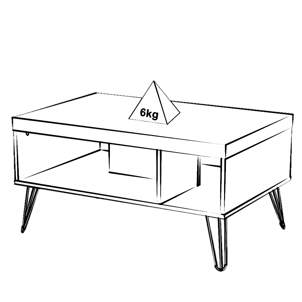 Mesa de Centro Sala de Estar 91 cm 4215 Carvalho ARLY