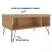 Mesa de Centro Sala de Estar 91 cm 4215 Carvalho ARLY