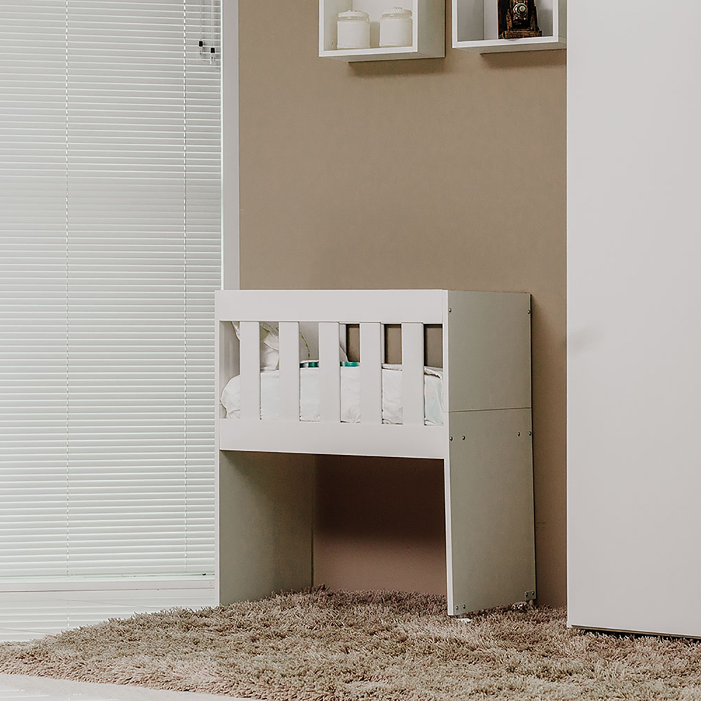 Mini Berço Moises Com Colchao E Rodizios BBI54 Branco Dtall