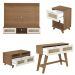 Painel 72 Pol Aparador 2 Mesas TR4 Cinamomo Off White ARLY