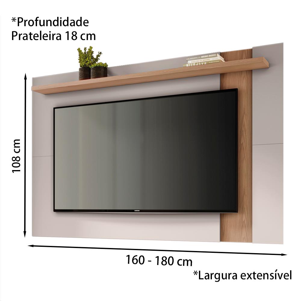 Painel Extensivel TV 70 Polegadas Leme Freijo Off White CLB