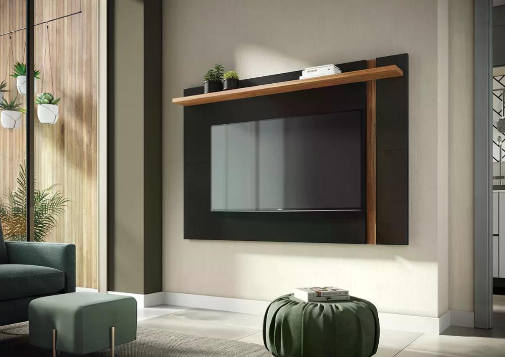 Painel Extensivel TV 70 Polegadas Leme Preto Noce Milano CLB