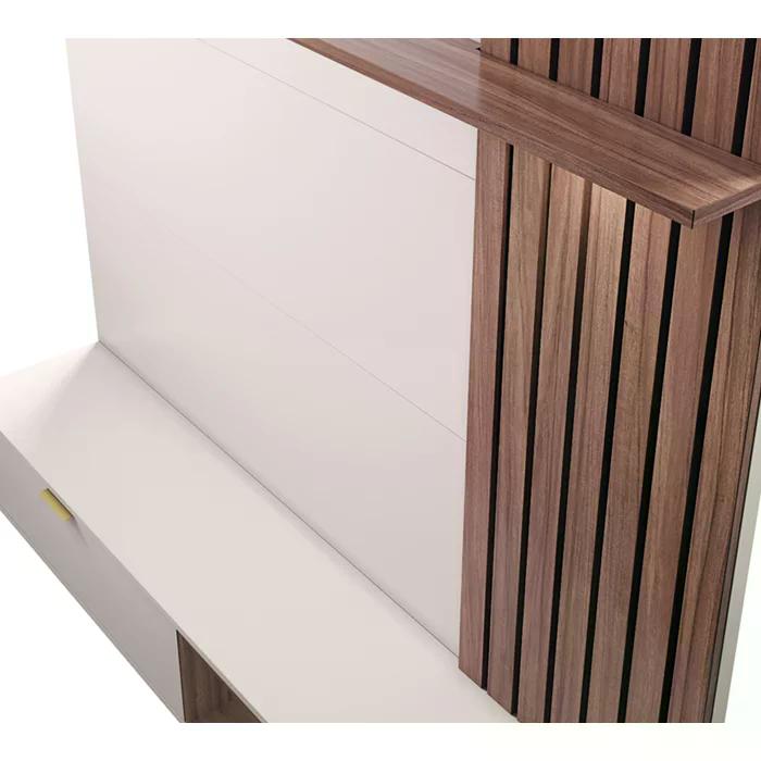 Painel Home Para TV 60 Polegadas Tocantins Off White Nogueira Real CLB