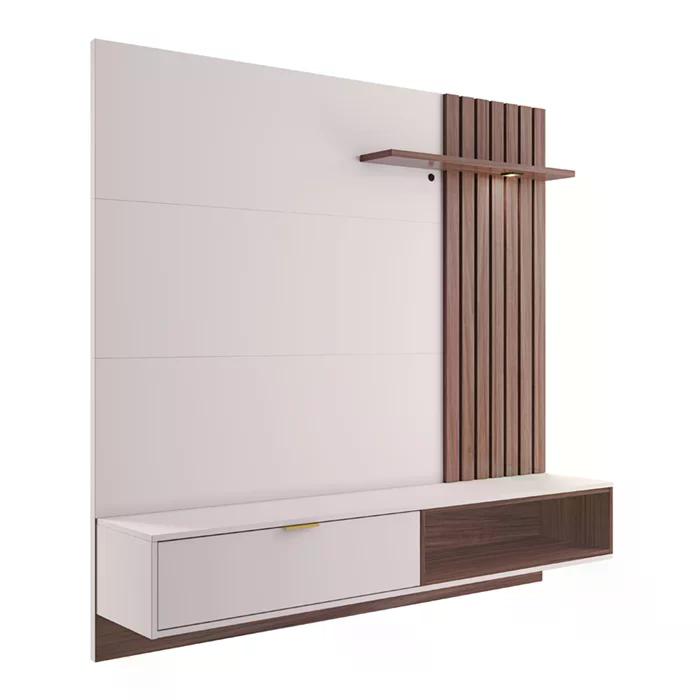 Painel Home Para TV 60 Polegadas Tocantins Off White Nogueira Real CLB