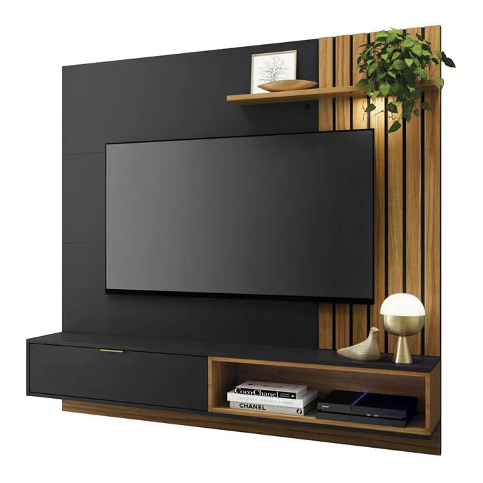Painel Home Para TV 60 Polegadas Tocantins Preto Noce Milano CLB