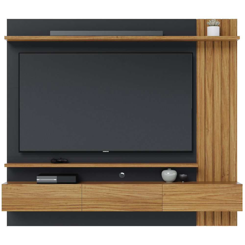 Painel Home Suspenso Para TV 70 Polegadas Juriti Noce Milano Preto CLB