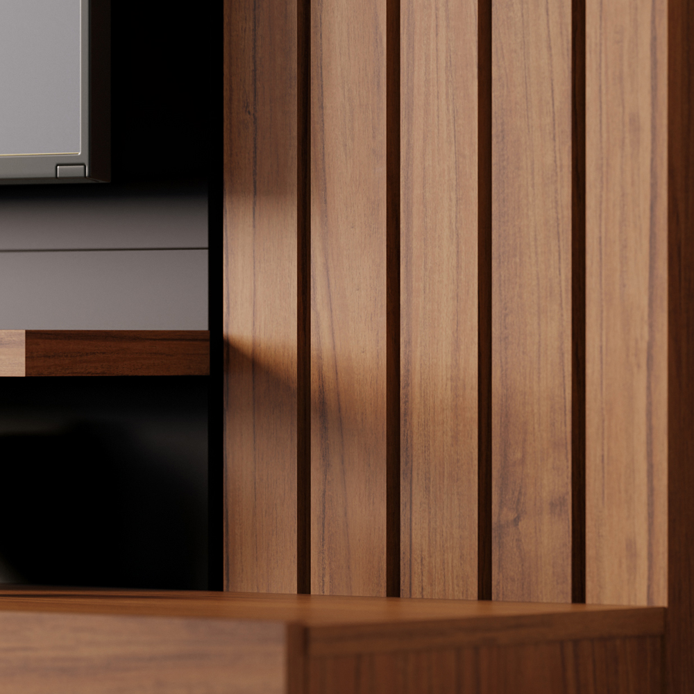 Painel Home Suspenso Para TV 70 Polegadas Juriti Noce Milano Preto CLB