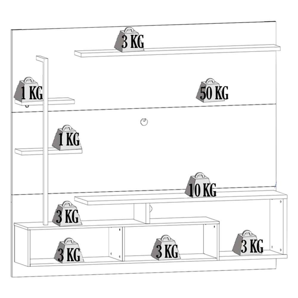 Painel Home Suspenso TV 55 Pol Maragogi Calacatta Freijo Bco Neve CLB