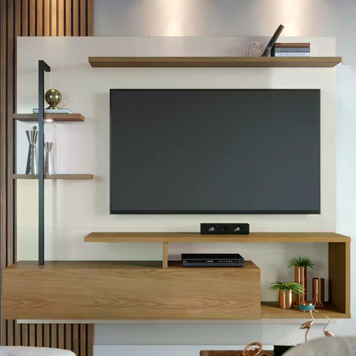 Painel Home Suspenso TV 55 Polegadas Maragogi Off White Freijo CLB