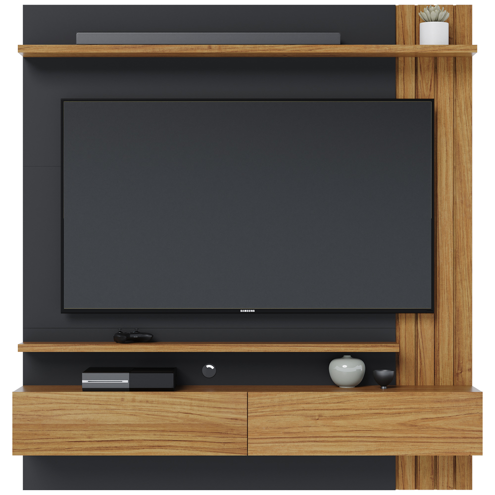 Painel Home Suspenso TV 65 Polegadas Juriti Noce Milano Preto CLB
