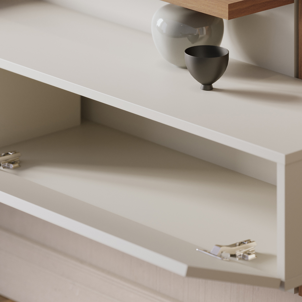 Painel Home Suspenso TV 65 Polegadas Juriti Off White Matte Freijo CLB
