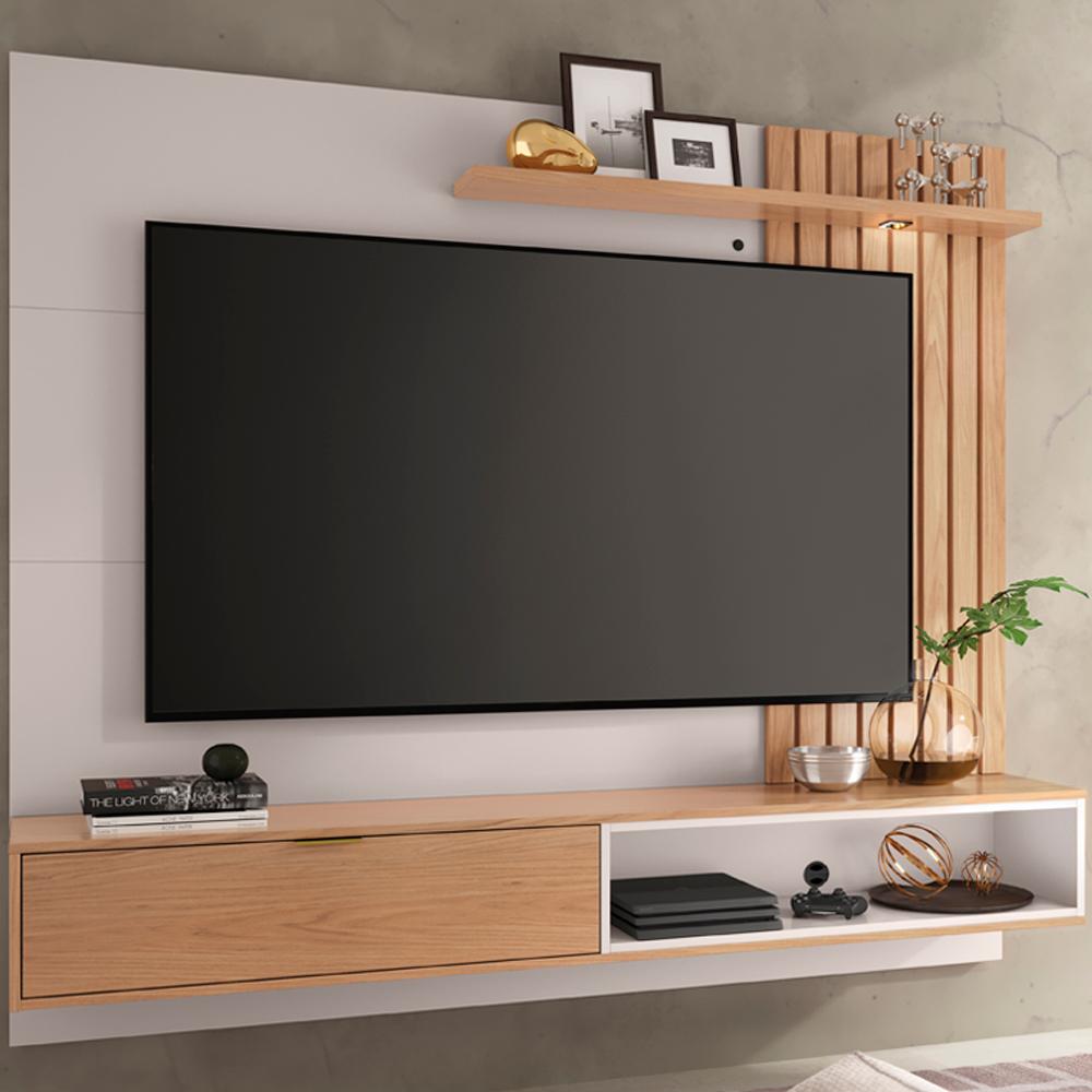 Painel Home Suspenso TV 65 Polegadas Tocantins Off White Freijo CLB