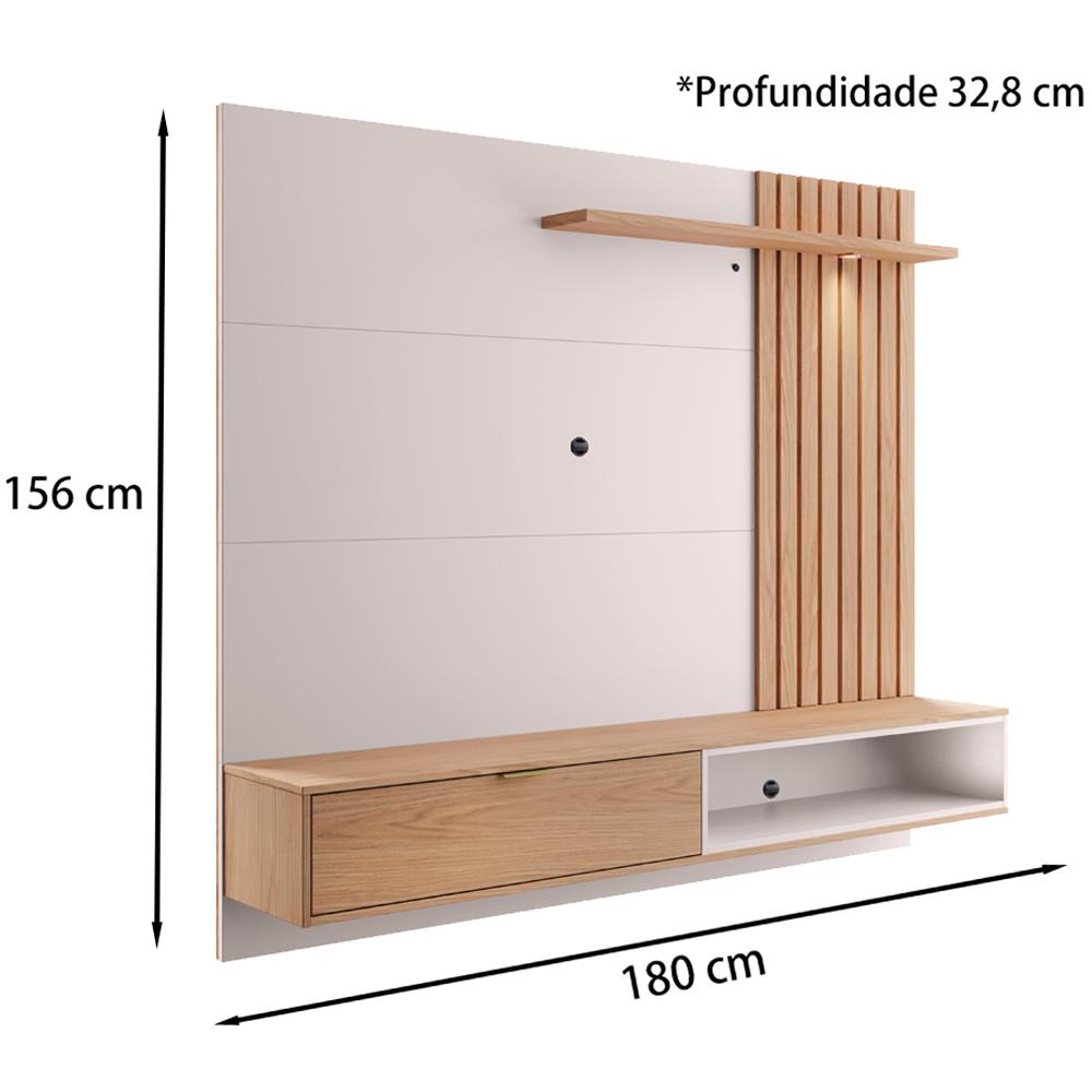 Painel Home Suspenso TV 65 Polegadas Tocantins Off White Freijo CLB