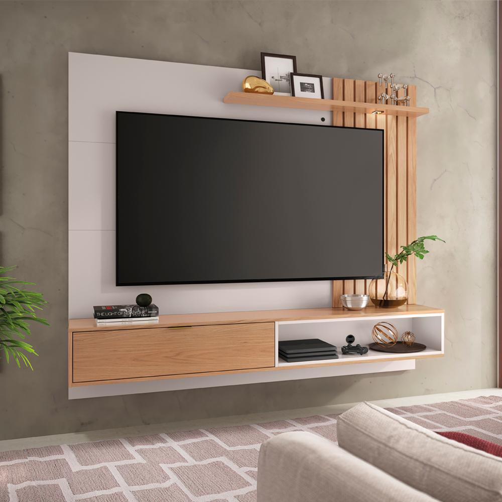 Painel Home Suspenso TV 65 Polegadas Tocantins Off White Freijo CLB