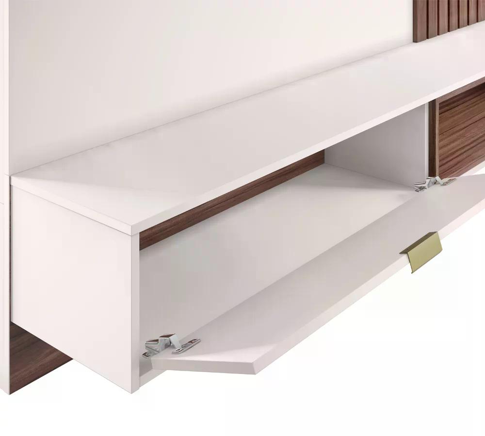 Painel Home Suspenso TV 65 Polegadas Tocantins Off White Nogueira Real CLB
