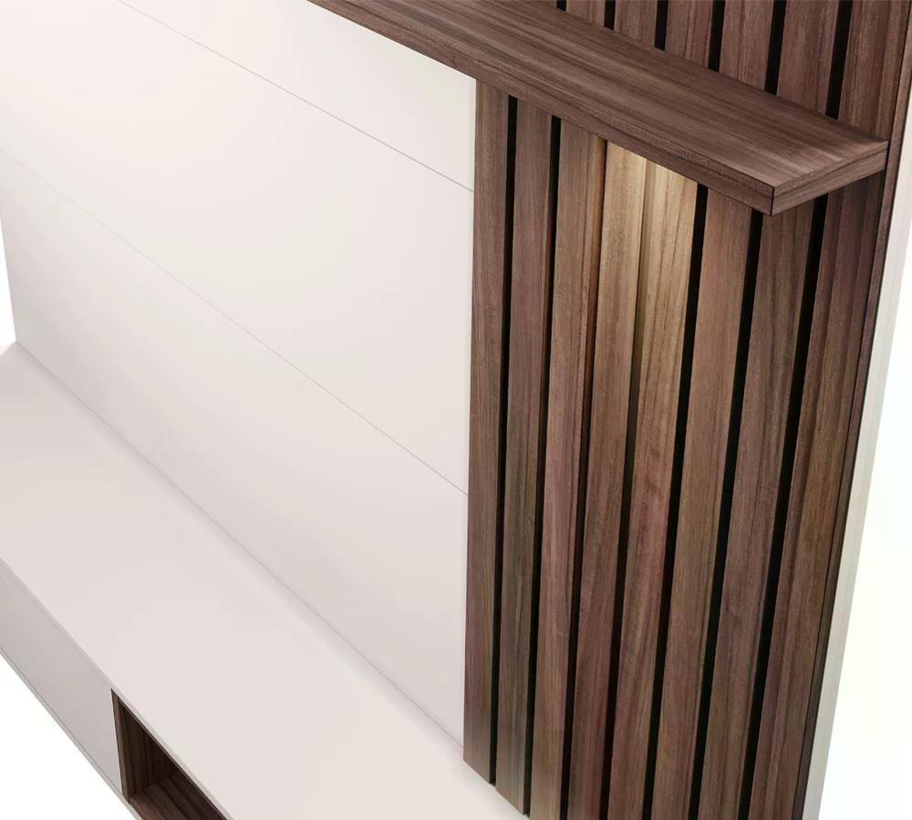 Painel Home Suspenso TV 65 Polegadas Tocantins Off White Nogueira Real CLB