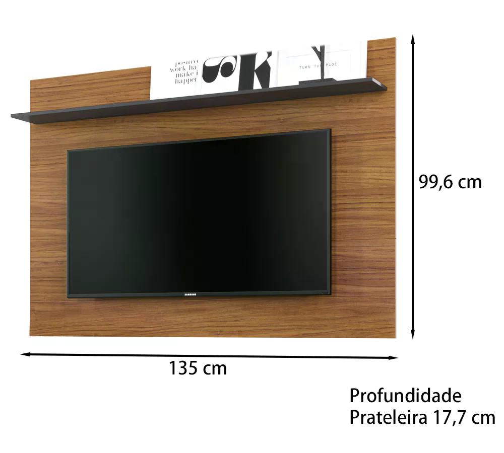 Painel Para TV 55 Polegadas Maia Noce Milano Preto CLB