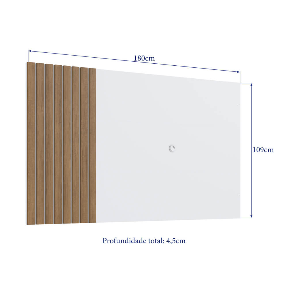 Painel Para TV 65 Polegadas Ripado 180cm Branco Mel PRODDY