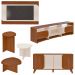 Painel Rack Buffet Mesas Sala de Estar ED45 Cedro Off White ARLY