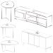 Painel Rack Buffet Mesas Sala de Estar ED45 Off White Pinho ARLY