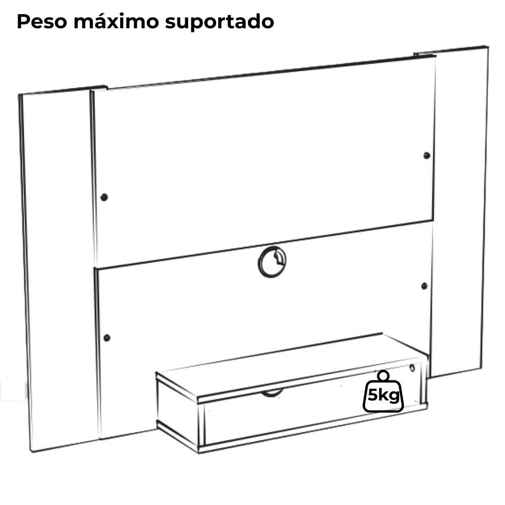 Painel Supenso Para TV 47 Pol 120 cm Cedro Off White ARLY