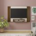 Painel Supenso Para TV 47 Pol 120 cm Pinho Ripado Off White ARLY