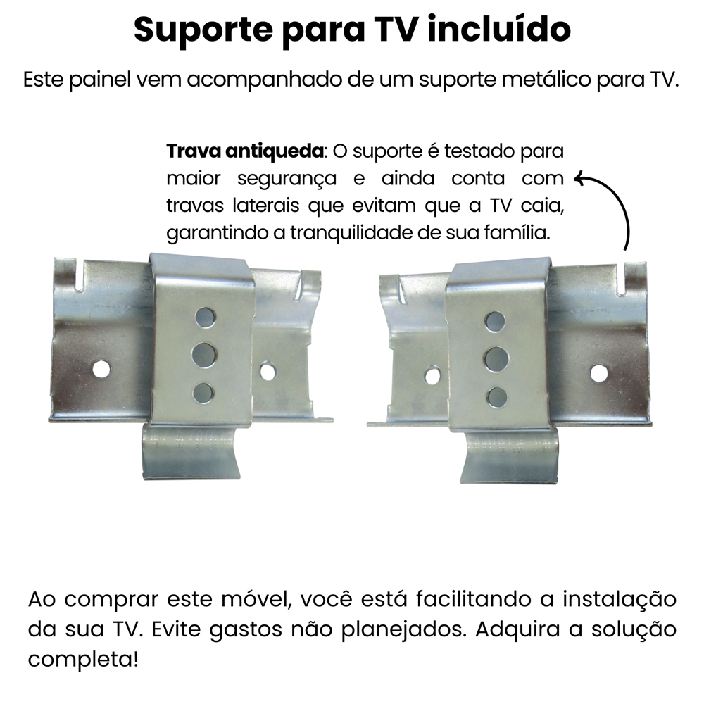 Painel Suspenso Para TV 50 Pol 120 cm Branco ARLY