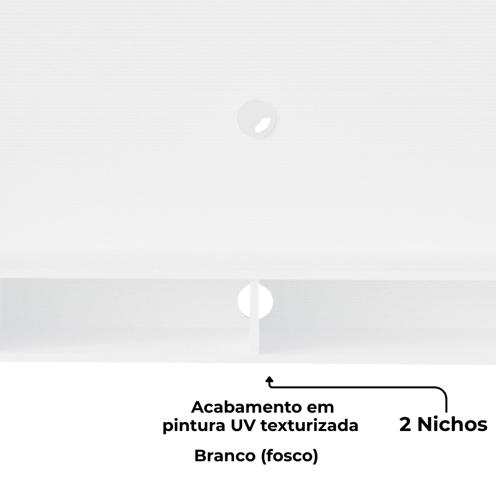 Painel Suspenso Para TV 50 Pol 120 cm Branco ARLY