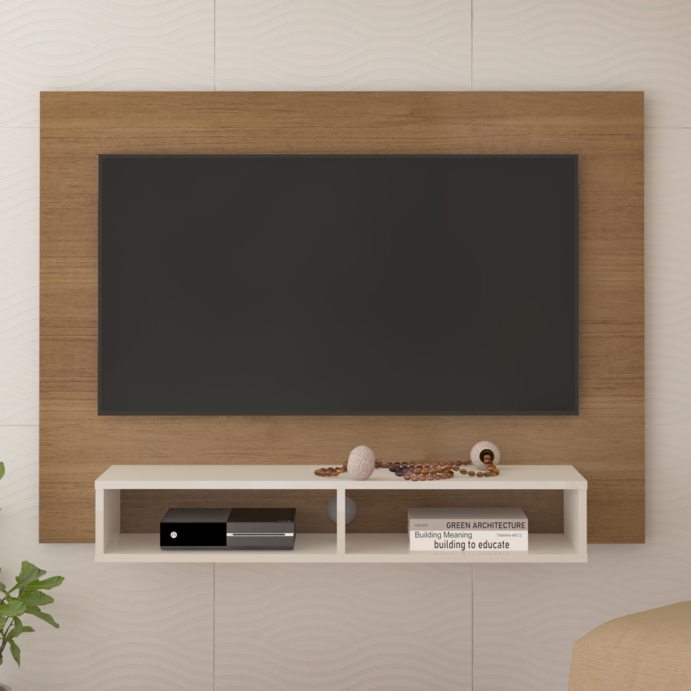 Painel Suspenso Para TV 50 Pol 120 cm Cinamomo Off White ARLY