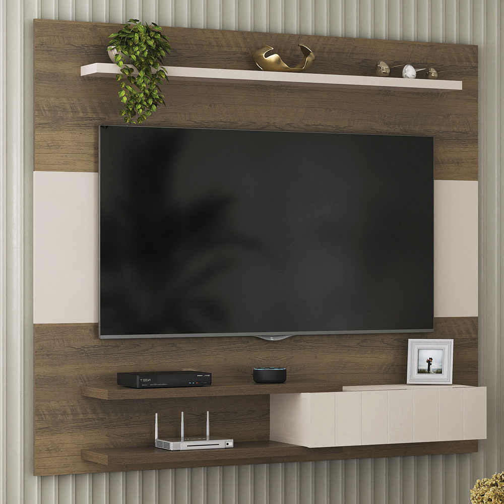 Painel Suspenso Para TV 55 Pol 135 cm Pinho Off White ARLY