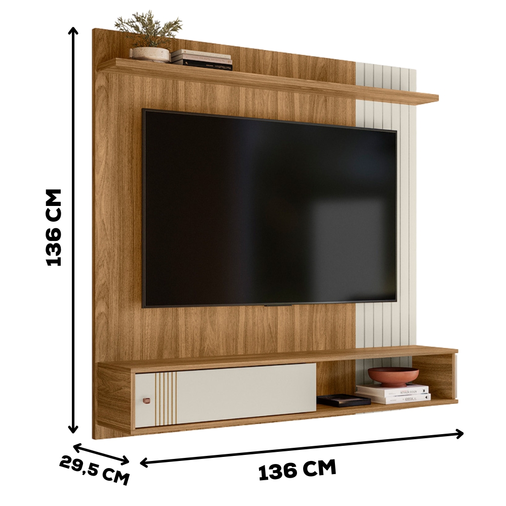 Painel Suspenso Para TV 55 Pol 136 cm 8650 Nature Off White PLLA