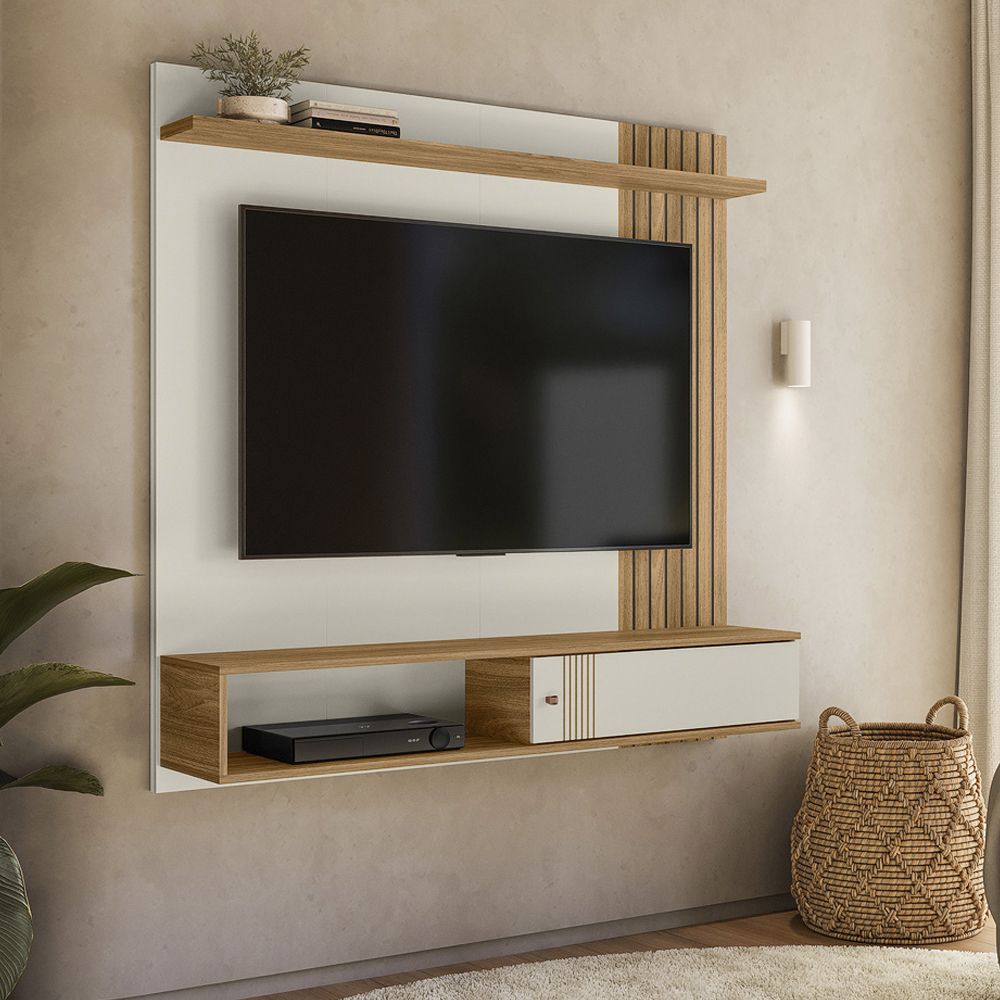 Painel Suspenso Para TV 55 Pol 136 cm 8650 Off White Nature PLLA
