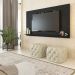 Painel Suspenso Para TV 60 Pol 1 Prateleira 180 cm Preto ARLY