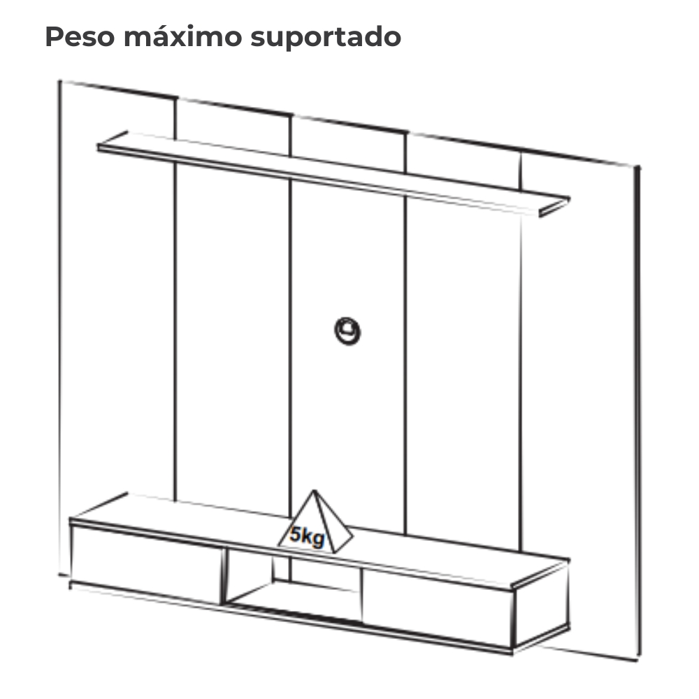 Painel Suspenso Para TV 72 Pol 176 cm Pinho Ripado Preto ARLY