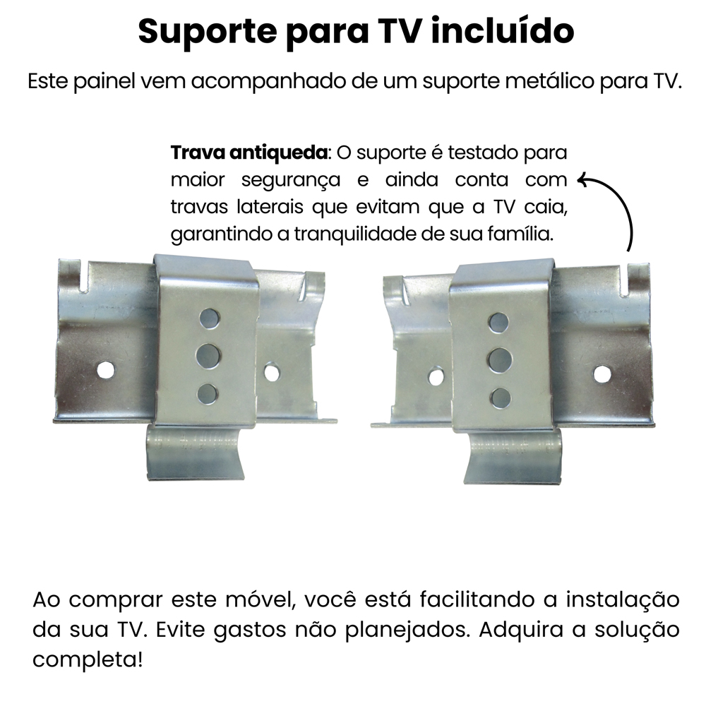 Painel Suspenso TV 65 Pol 1P 180 Cm Cinamomo Off White ARLY
